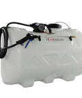 60 Gallon Prime Spot Sprayer With 2.2 GPM On Demand Diaphragm Pump in white finish with hose organizer and clear bowl strainer.