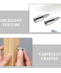 Heavy Duty Cabinet Shelf Peg Set With 150 Self Tapping Shelf Pins And 150 Sleeves showing installation in wooden board