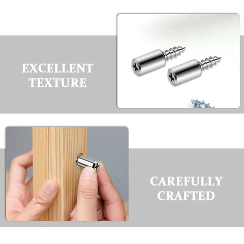 Heavy Duty Cabinet Shelf Hardware Set With Self Tapping Screws And Non Slip Sleeve Pins being installed into wood