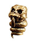 All New Vintage Copper Keychain Charm With 8mm Antique Brass Rings For Leather Bags Or Outdoor Gear To Give Your Stuff A Cool Old School Retro Vibe, unique snake skull design.