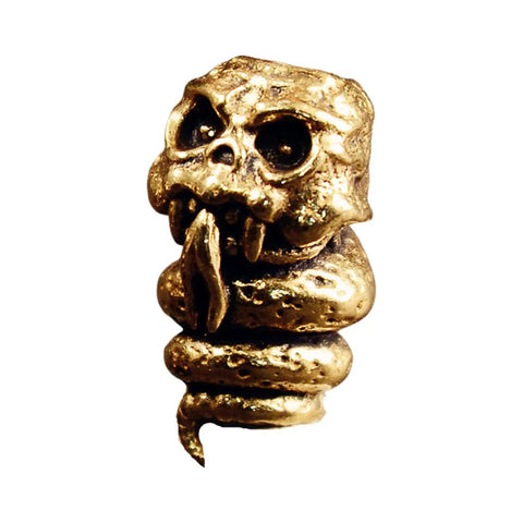 All New Vintage Copper Keychain Charm With 8mm Antique Brass Rings For Leather Bags Or Outdoor Gear To Give Your Stuff A Cool Old School Retro Vibe, unique snake skull design.