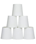 Clip On Chandelier Shade Set White Linen Small Barrel Fabric Lamp Covers Six Pack Handmade Traditional Decor