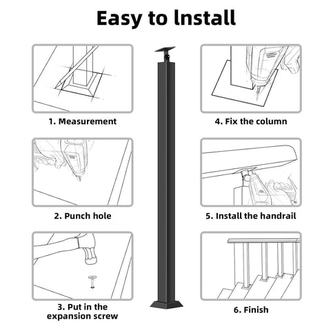 Tough As Nails Black Metal Stair Railing Spindles Crafted From Premium Wrought Iron Balusters for Easy Install Steps