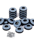 100 Pack Heavy Duty PTFE Furniture Glides With Screws, gray round pads for floor protection during moves.