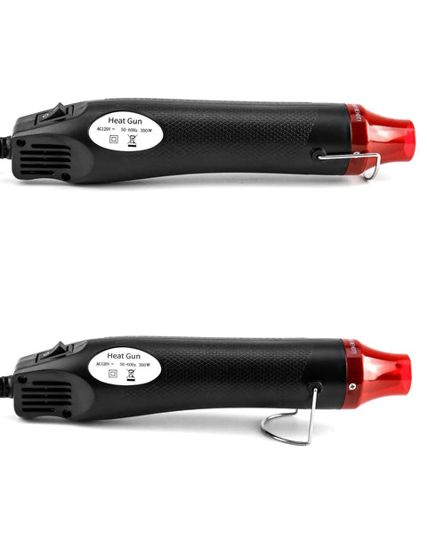 Mini Heat Gun 300W Portable Hot Air Tool For Crafts And DIY Projects, side view with retractable stand for stability