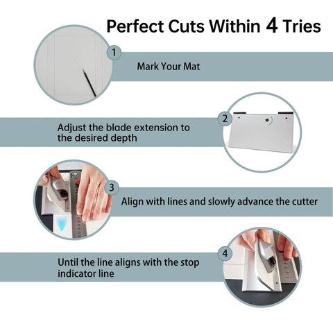 Slick Retractable Mat Cutter Featuring Drop Dead Easy Depth Knob And Hella Sharp 45 Degree Bevel Blade For Hassle Free Framing Custom Artwork And Picture Frame Mats Up To Eight Ply
