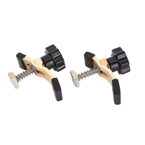 Heavy Duty CNC Router Press Clamp Made From Top Tier Aluminum Alloy T Track Hold Down Tool with quick acting knob and screws.