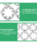Stainless Steel Internal Tooth Locking Washers 300 Piece Star Shape Assortment Kit Fasteners Grippy Locking Action For Machinery