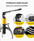 Heavy Duty Hydraulic Gear Puller And Wheel Bearing Splitter Bidirectional 20 Ton Manual Pulling Tool with adjustable handle and claw hooks.