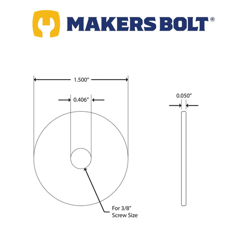 Rock Solid 3 8 Inch Stainless Fender Washers 25 Pack 1 5 Inch Outside Diameter Built Tough 18 8 Grade Corrosion Resistant Heavy Duty Bolts Hardware For Everyday Use And Hard Labor