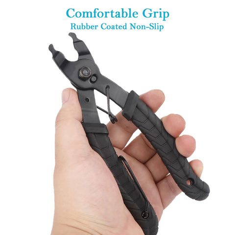 Go To Bicycle Chain Link Pliers Master Link Tool For Quick Removal And Repair in hand showing rubber grip