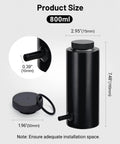 Universal Aluminum Coolant Overflow Tank And Radiator Expansion Bottle 800ML Matte Black with size details and top vent.