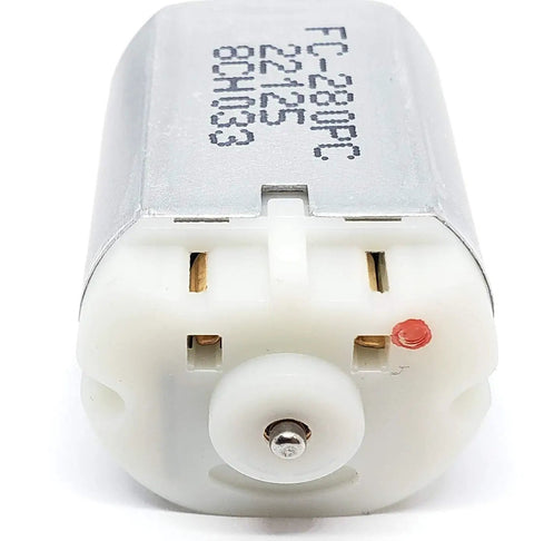 2 Pack 10mm Flat Shaft Central Door Lock Actuator Motor FC-280PC-22125, white and silver, front view with visible flat shaft