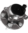 Front view of rear wheel hub and bearing assembly for Focus 2012 2013 2014 2015 2016 2017 2018 with ABS, 5 lug, AUQDD 512466.