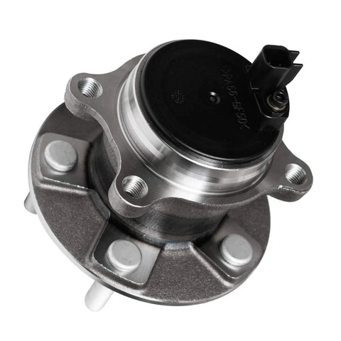 Front view of rear wheel hub and bearing assembly for Focus 2012 2013 2014 2015 2016 2017 2018 with ABS, 5 lug, AUQDD 512466.