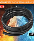 Coiled 5/16 Inch 8mm ID Fuel Line Hose, 10ft Push Lock NBR Rubber Fuel Hose For Automotive Systems, shown with temperature range
