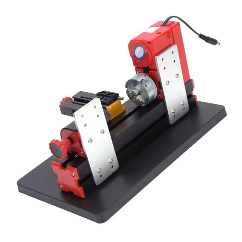 Fafeicy Mini Motorized Latte Machine For Woodworking And Metal Engraving, compact benchtop grinder with silver and red accents.