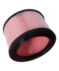 Heavy Duty Fine Dust Cartridge Vacuum HEPA Filter Foam Replacement For Vacmaster Beast 5 Gallon Wet And Dry Vacuum Series VF408 VF410P VFB511B 0201 Cleva Industrial VF408B Compatible Replacement, close-up view of pink pleated cartridge filter with black trim