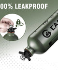 1L Fuel Bottle For Camping And Outdoor Use With Safety Valve Leakproof Pour Spout Army Green Canister Close-up