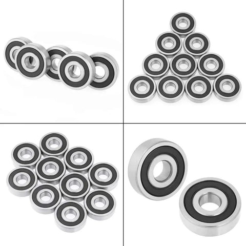 6200 2RS Ball Bearings Set Steel Double Rubber Sealed 10 X 30 X 9mm Low Noise Wheel Bearing Kit For Machinery Equipment Electrical Instruments And Toys High Precision 10 Pack, 10 pcs shown
