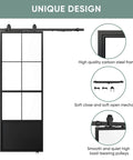 30 Inch By 84 Inch Frosted Tempered Glass Sliding Barn Door With Pre Drilled Carbon Steel Frame Includes 5ft Hardware Kit