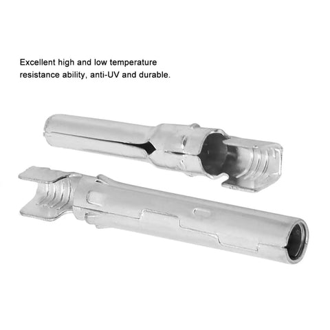 Close-up of copper contacts from MC4 Solar Panel Connector Kit 10 Pairs Waterproof Male And Female Extension Connectors IP65 Sealed