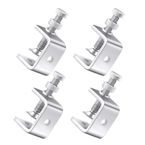 Heavy Duty 4pc C Clamp Set With Adjustable Knobs For Woodworking And Welding Tables, 30mm jaw, stainless steel clamping tools.