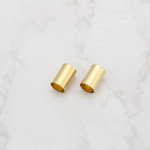 Brass guitar pot sleeve ferrule, 6.35mm OD x 6.04mm ID, pair.