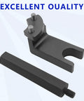 ZKTOOL vacuum pump seal cover remover installer for BMW N53/N54/N55; black metal tool with forked head and threaded rod