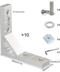 Heavy Duty L Shape Corner Brackets Kit For Aluminum Extrusion Frames with 40 M5 nuts, screws, gaskets, and wrench, zinc alloy.