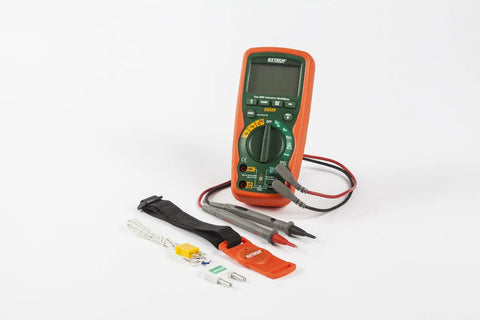 True RMS Heavy Duty Industrial Multimeter With IP67 Waterproof And 6 Foot Drop Protection CAT IV 1000V UL Listed shown with probes