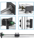 Heavy Duty NEMA 17 Linear Guide Stage Actuator Featuring 0808 Lead Screw Rail showing stepper motor, rail, and lead screw details.