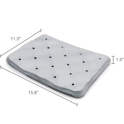 Bath Seat Foam Cushion For Transfer Benches And Shower Chairs, Waterproof Slip Resistant Pad, dimensions shown 15.6x11.3 inches