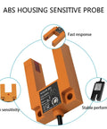 Infrared U Slot Photoelectric Sensor Proximity Switch Three Wire NPN PNP DC 12 24V Detection For Industrial Automation NO Output No Fuss Install Compact E3S GS30 GS15 GS7 Series Reliable Sensing Across Small Gaps, orange ABS housing