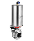 2 Inch SUS304 Tri Clamp Sanitary Pneumatic Dust Butterfly Valve With Single Acting Actuator, side view