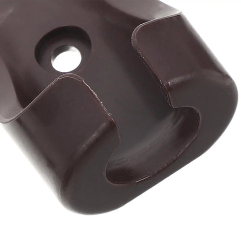 Top Rated Roller Blind Replacement Kit With Heavy Duty Mounting Brackets And End Caps For Outdoor Sun Shades, Windows, Patios Or Porches To Keep Blinds Secure In Windy Weather dark brown bracket close-up