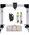 Slick Portable Aluminum Gantry Crane For Low Ceilings And Tight Garages With Fully Adjustable Height, hoisting equipment setup.