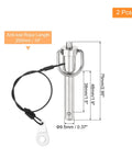 Two Pack Quick Release Pins Three Eighths Inch Diameter By One And A Half Inch Length Push Button Ball Locking Pins With Ring Handle And Wire Stainless Steel 304 Marine Grade For Bimini Tops Boat Accessories And Marine Audio, featuring dimensions and anti-lost rope.