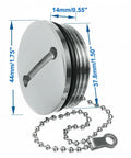 Stainless Steel Boat Deck Fill Cap With Chain 1.5 Inch Gas Cap Replacement 316 Grade Marine Filler Cap With Rubber Seal Built Tough For Marine Use Easy Install Accessory