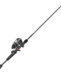 Bullet Spincast Reel And Fishing Rod Combo With 6 Foot 6 Inch IM8 Graphite Rod And MaxTac Grip, Changeable Right Or Left Hand Retrieve, 2 Piece Black Finish