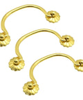 6 Piece Brass Cabinet Pulls Vintage Gold Handle With 80mm Hole Centers Traditional Bail Style Hardware For Drawers Dressers Closets