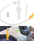 Lower Unit Gear Lube Pump For Standard Quart Bottles Fits Mercury And Mariner Outboards Plus Yamaha Nissan Tohatsu Honda Evinrude Outboards Includes One Suction Tube And Dual Adapters Three Eighths Inch And Eight Millimeter Aluminum Adapters