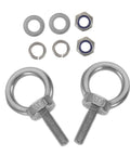 Extended Length M6 Stainless Steel Eye Bolts With Closed Ring And Through Hole For Deep Anchoring, Weatherproof And Wear Resistant, Beefy Heavy Duty Wall Hooks, Machinery Mounts, And Rugged Surfaces.