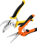 2 Pack Stainless Steel Pruning Shears For Sharp And Smooth Cuts Garden Clippers with soft grip handles and rust-resistant blades