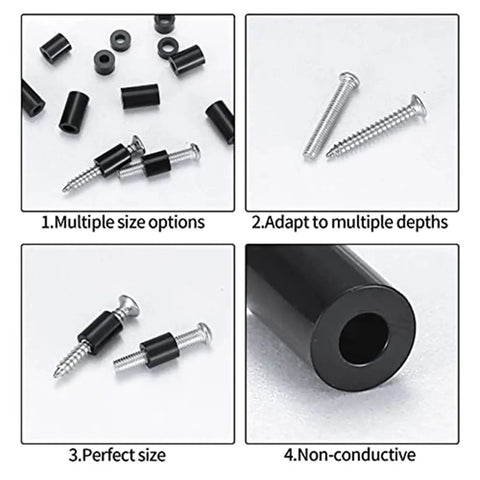 Black Nylon Round Spacer Assortment Kit With 960 And 1280 Pieces For Jewelry Making And Electronic Assembly No Thread Spacers Set Dual Use Do It Yourself And Tech Builds Spacers Four Sets, black nylon spacers with screws