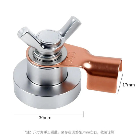 Super Strong Magnet Ground Clamp For Welder Cable With N52 Rare Earth Magnet and copper terminal, showcasing butterfly screw design.