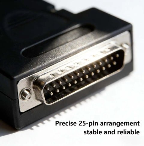 DB25 Solderless Male Adapter For RS232 D Sub Serial To 25 Pin Port Connector To Terminal Connector Signal Module Includes Case With Long Bolts And Nuts 2 Male