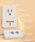 Plug And Play Indoor Remote Control Outlet Kit With Expandable Wireless Light Switch On Off Power Switch 100 Ft RF Range Compact White Design