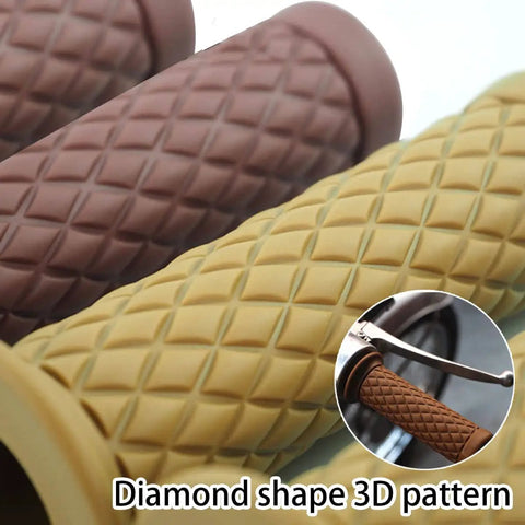 Non Slip Rubber Motorcycle Hand Grips For Seven Eighths Inch And Twenty Two To Twenty Four Millimeter Handlebars Vintage Thruster Style