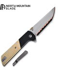 Chop2 Folding Pocket Knife With 3.35 Inch Tanto SLD Steel Blade And Copper Layer Accents Aluminum Handle
